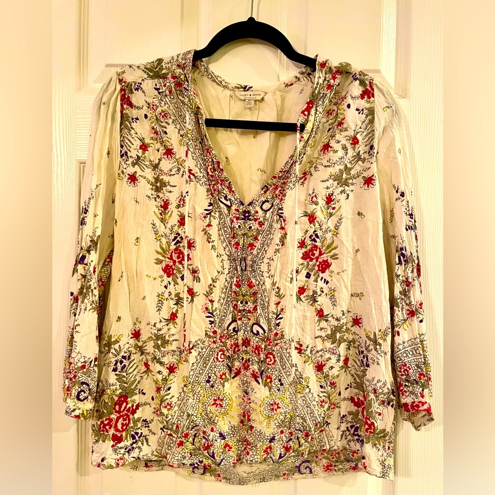 Lucky brand boho sz M blouse